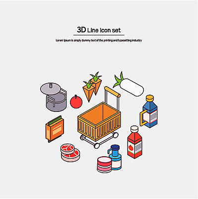아이콘 육류 사람없음 쇼핑 세트 쇼핑카 주스 당근 냄비 무 세제 라인아이콘 입체 아이소메트릭 생필품 토마토주스 2D아이콘 AI파일 음료 식재료 뿌리채소 카트 솥 야채주스 오브젝트 파일형식 벡터