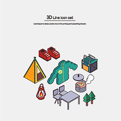 나무 아이콘 신발 가방 아웃도어 텐트 사람없음 세트 램프 라면 라인아이콘 입체 아이소메트릭 2D아이콘 AI파일 식물 잡화 음식 조명 캠핑도구 면류 파일형식 벡터