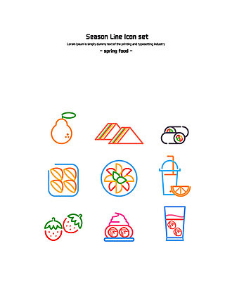 아이콘 음료 과일 딸기 샌드위치 사람없음 세트 케이크 주스 배 라인아이콘 김밥 유부초밥 2D아이콘 AI파일 음식 디저트 초밥 파일형식 벡터