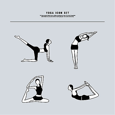 아이콘 여자 요가 건강 여러명 세트 운동 요가자세 라인아이콘 필라테스 2D아이콘 AI파일 웰빙 포즈 다수 사람 파일형식 벡터