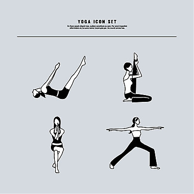 아이콘 여자 요가 건강 여러명 세트 운동 요가자세 라인아이콘 필라테스 2D아이콘 AI파일 웰빙 포즈 다수 사람 파일형식 벡터