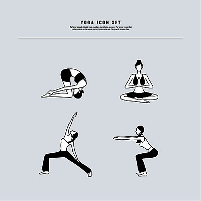 아이콘 여자 요가 건강 여러명 세트 운동 요가자세 라인아이콘 필라테스 2D아이콘 AI파일 웰빙 포즈 다수 사람 파일형식 벡터