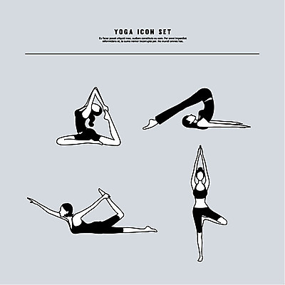 아이콘 여자 요가 건강 여러명 세트 운동 요가자세 라인아이콘 필라테스 2D아이콘 AI파일 웰빙 포즈 다수 사람 파일형식 벡터