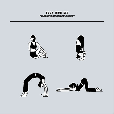 아이콘 여자 요가 건강 여러명 세트 운동 요가자세 라인아이콘 필라테스 2D아이콘 AI파일 웰빙 포즈 다수 사람 파일형식 벡터