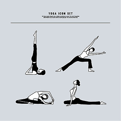 아이콘 여자 요가 건강 여러명 세트 운동 요가자세 라인아이콘 필라테스 2D아이콘 AI파일 웰빙 포즈 다수 사람 파일형식 벡터