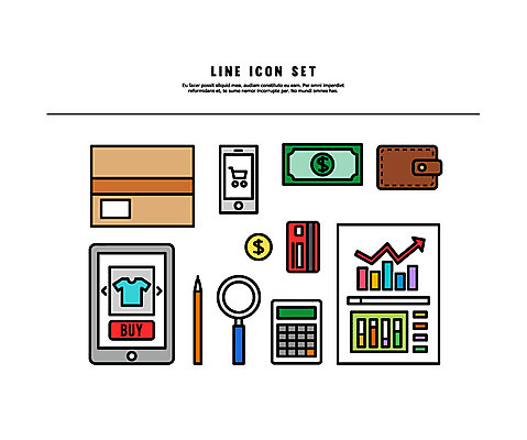 아이콘 돈 돋보기 모바일 그래프 사람없음 쇼핑 세트 계산기 지갑 라인아이콘 택배 모바일쇼핑 카드값 볼드라인 2D아이콘 AI파일 문구용품 장비 운송업 재산 가격 온라인쇼핑 파일형식 벡터