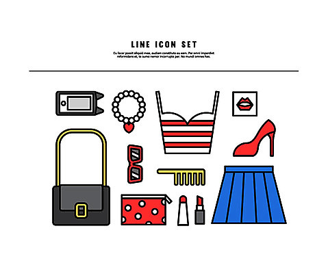아이콘 패션 구두 목걸이 사람없음 스마트폰 세트 치마 선글라스 립스틱 핸드백 여성복 라인아이콘 파우치 볼드라인 2D아이콘 AI파일 옷 안경 신발 가방 장신구 하의 핸드폰 스마트기기 화장품 파일형식 벡터