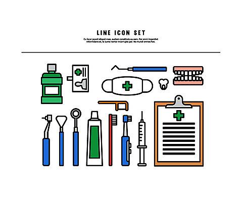 아이콘 의학 치과 병원 주사기 마스크 사람없음 세트 칫솔 라인아이콘 치과용품 치약 치아모형 틀니 서류판 볼드라인 2D아이콘 AI파일 의료기기 위생용품 사무용품 의료용품 치아 파일형식 벡터
