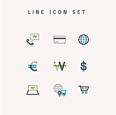아이콘 돈 비즈니스 사람없음 세트 글로벌 달러 쇼핑카 유로 원화 장바구니 라인아이콘 통장 통화 2D아이콘 AI파일 모션 금융 쇼핑 바구니 카트 재산 파일형식 벡터