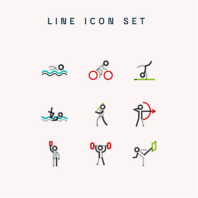 아이콘 올림픽 사람모양 사람없음 세트 자전거 수영 심판 라인아이콘 태권도 체조 역도 양궁 기계체조 2D아이콘 AI파일 모양 스포츠 운동 바이크 격투기 수상스포츠 파일형식 벡터