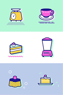 아이콘 사람없음 컵 세트 케이크 조각케이크 믹서 라인아이콘 푸딩 2D아이콘 AI파일 식기 디저트 파일형식 벡터