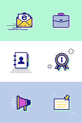 아이콘 서류가방 비즈니스 사람없음 세트 확성기 메모지 이메일 상패 라인아이콘 주소록 2D아이콘 AI파일 가방 사무용품 상_우승 파일형식 벡터