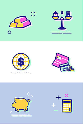 아이콘 사람없음 금융 세트 달러 돼지저금통 계산기 신용카드 라인아이콘 통장 금괴 양팔저울 금융의날 2D아이콘 AI파일 돈 문구용품 저울 경제 장비 저금통 황금 파일형식 벡터 법정기념일