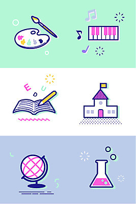 아이콘 교육 악기 과학 학교 미술 사람없음 책 세트 지구본 팔레트 피아노건반 건반 건반악기 라인아이콘 삼각플라스크 2D아이콘 AI파일 음악 문화예술 피아노 플라스크 파일형식 벡터