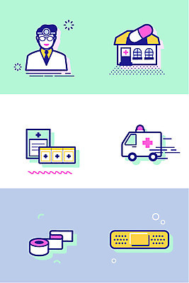 아이콘 남자 한명 세트 약 의사 반창고 구급차 약국 라인아이콘 2D아이콘 AI파일 1 의학 자동차 사람 의료진 의료용품 파일형식 벡터