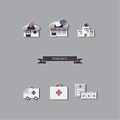 아이콘 병원 사람없음 세트 약 구급상자 구급차 약국 플랫아이콘 2D아이콘 AI파일 의학 자동차 의료용품 파일형식 벡터