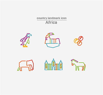 아이콘 아프리카 코끼리 사람없음 세트 원두 말_동물 라인아이콘 펭귄 세렝게티 2D아이콘 AI파일 나라 커피 포유류 조류 파일형식 벡터