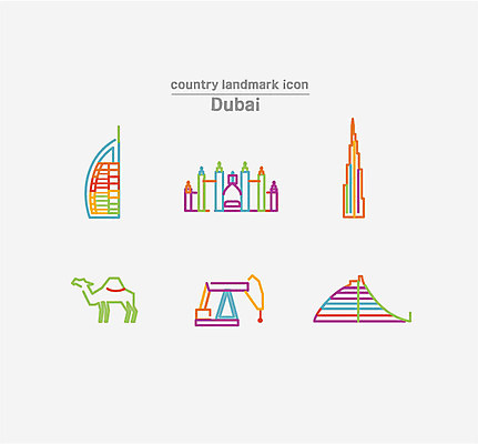 아이콘 호텔 사람없음 세트 석유 라인아이콘 낙타 두바이 부르즈알아랍 부르즈할리파 2D아이콘 AI파일 포유류 숙소 아랍에미리트 파일형식 벡터