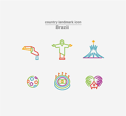 아이콘 축구공 사람없음 세트 축제 경기장 라인아이콘 브라질 쌈바 예수상 2D아이콘 AI파일 공 축구용품 스포츠시설 조형물 남아메리카 파일형식 벡터