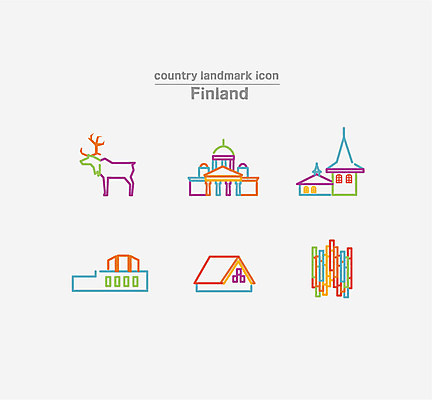아이콘 사슴 핀란드 사람없음 세트 기념비 라인아이콘 산타클로스마을 헬싱키 핀란디아홀 2D아이콘 AI파일 포유류 북유럽 파일형식 벡터
