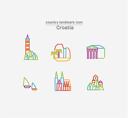 아이콘 요트 국립공원 사람없음 세트 교회 라인아이콘 크로아티아 아우구스투스신전 2D아이콘 AI파일 공원 유럽 배_교통 종교건축 신전 건물 파일형식 벡터
