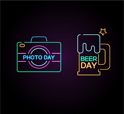아이콘 프레임 맥주 이벤트 사람없음 세트 라벨 카메라 네온 맥주병 맥주축제 포토데이 네온아트 2D아이콘 AI파일 데이이벤트 술병 주류 전자제품 축제 파일형식 벡터