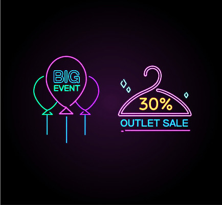 아이콘 프레임 이벤트 사람없음 세트 라벨 세일 상점 옷걸이 네온 풍선 네온아트 2D아이콘 AI파일 파일형식 벡터