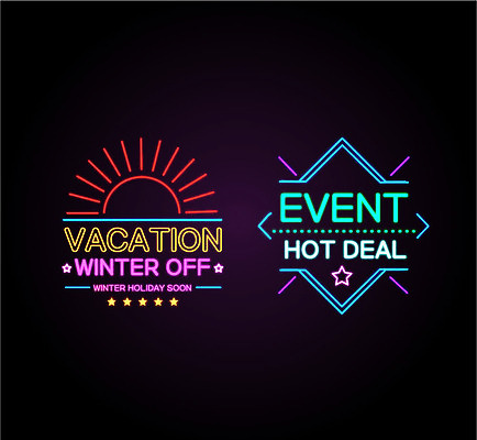 아이콘 별 방학 프레임 이벤트 사람없음 세트 태양 라벨 세일 네온 네온아트 2D아이콘 AI파일 자연요소 휴가 파일형식 벡터