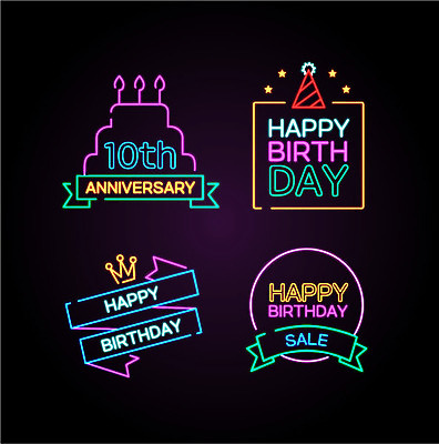 아이콘 별 촛불 왕관 프레임 이벤트 사람없음 세트 라벨 세일 케이크 고깔모자 축하 생일 네온 네온아트 2D아이콘 AI파일 자연요소 모자_잡화 기념일 컨셉 초 디저트 파일형식 벡터