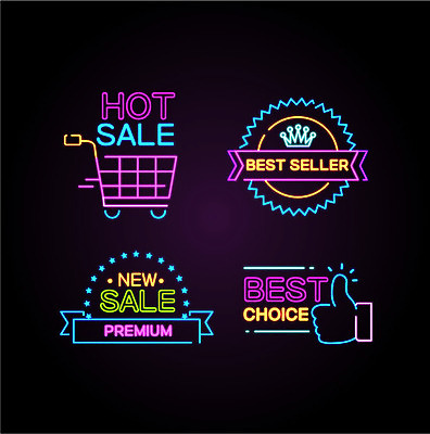 아이콘 왕관 프레임 손짓 이벤트 사람없음 세트 라벨 세일 쇼핑카 최고 네온 프리미엄 네온아트 2D아이콘 AI파일 모션 쇼핑 카트 파일형식 벡터