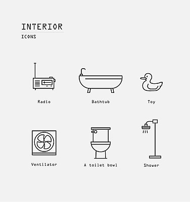 아이콘 오리 욕조 사람없음 세트 장난감 라인아이콘 라디오 샤워기 변기 환풍기 2D아이콘 AI파일 조류 전자제품 장비 파일형식 벡터