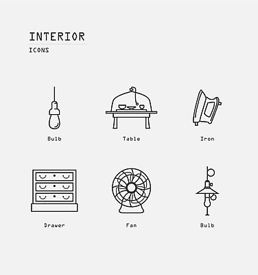 아이콘 전구 탁자 조명 사람없음 인테리어 세트 선풍기 라인아이콘 서랍장 다리미 2D아이콘 AI파일 디자인 가구 가전제품 파일형식 벡터