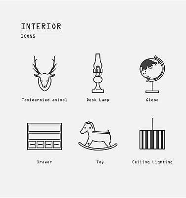 동물 아이콘 조명 사람없음 세트 장난감 지구본 라인아이콘 서랍장 박제 흔들목마 2D아이콘 AI파일 가구 목마 파일형식 벡터