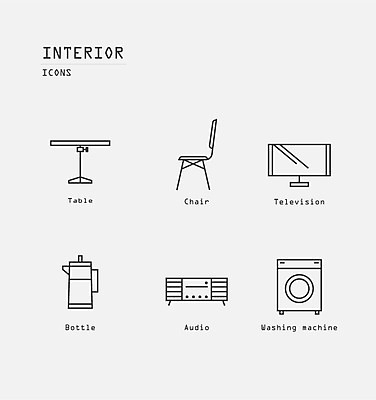 아이콘 의자 탁자 주전자 사람없음 인테리어 세트 텔레비전 라인아이콘 오디오 드럼세탁기 2D아이콘 AI파일 디자인 가구 주방용품 전자제품 세탁기 파일형식 벡터