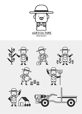 아이콘 남자 채소 주택 옥수수 여러명 세트 농사 수확 농부 라인아이콘 경운기 삽질 얼굴없음 2D아이콘 AI파일 직업 다수 농업 곡류 사람 건물 농기계 파일형식 벡터
