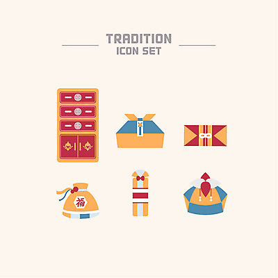 아이콘 한국전통 전통 편지봉투 복주머니 선물 사람없음 세트 플랫아이콘 수납함 2D아이콘 AI파일 봉투 전통소품 한국 편지 파일형식 벡터