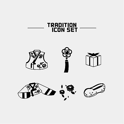 아이콘 한국전통 꽃 신발 선물 사람없음 세트 라인아이콘 노리개 저고리 2D아이콘 AI파일 식물 전통 전통소품 한국 한복 파일형식 벡터