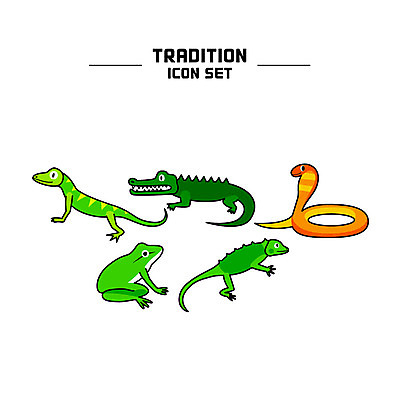 동물 아이콘 개구리 사람없음 세트 뱀 라인아이콘 악어 이구아나 볼드라인 2D아이콘 AI파일 파충류 양서류 파일형식 벡터