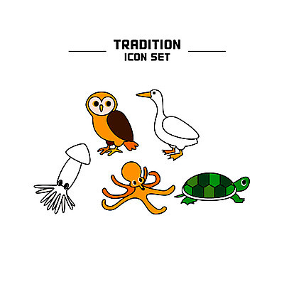 동물 아이콘 사람없음 세트 거북이 라인아이콘 오징어 문어 거위 올빼미 볼드라인 2D아이콘 AI파일 파충류 조류 연체동물 수중동물 파일형식 벡터