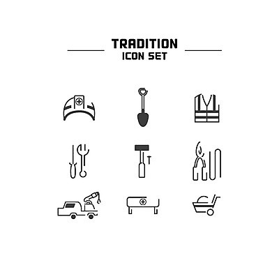 아이콘 안전 사람없음 세트 수레 공구 망치 안전모 삽 라인아이콘 펜치 2D아이콘 AI파일 카트 도구 헬멧 안전장비 파일형식 벡터