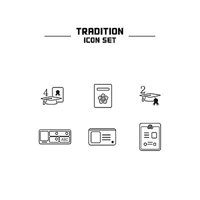 아이콘 학사모 사람없음 세트 졸업장 라인아이콘 자격증 2D아이콘 AI파일 모자_잡화 졸업 증명서 파일형식 벡터