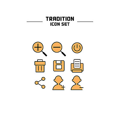 아이콘 돋보기 사람없음 세트 쓰레기통 인쇄 라인아이콘 저장 공유 전원버튼 볼드라인 2D아이콘 AI파일 버튼 전원_전기 파일형식 벡터