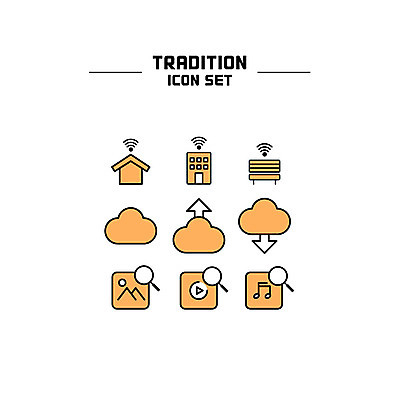 아이콘 음악 회사 주택 사람없음 세트 라인아이콘 와이파이 이미지 동영상 다운로드 공유 클라우드서비스 업로드 볼드라인 2D아이콘 AI파일 비즈니스 문화예술 건물 서비스 무선인터넷 파일형식 벡터
