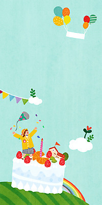 PSD 구름 여자 어린이 무지개 오렌지 일러스트 촛불 딸기 폭죽 한명 상반신 새싹 케이크 유치원 유치원생 입학 풍선 가랜드 국내일러스트 자연요소 식물 1 교육 과일 초 디저트 사람 파티용품 파일형식