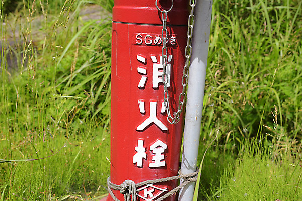 포토 JPG 주간 사람없음 야외 일본 한자 풀 쇠사슬 일본어 소화전 소방시설 효고 국내포토 자연요소 식물 문자 아시아 안전장비 시설 파일형식