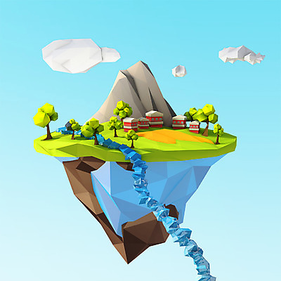 PSD 나무 구름 편집이미지 모래 섬 산 주택 사람없음 그래픽 물 강 3D 마을 사막 디지털합성 폴리곤 로우폴리 편집3D 자연요소 식물 건물 파일형식