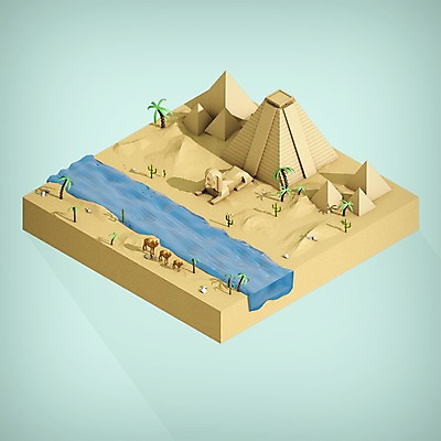 PSD 편집이미지 선인장 이집트 사람없음 그래픽 강 야자수 3D 바위 디지털합성 피라미드 낙타 스핑크스 아이소메트릭 랜드마크 오아시스 팝업일러스트 폴리곤 로우폴리 편집3D 나무 식물 건축물 포유류 아프리카 돌_바위 파일형식