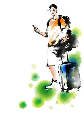 전신 PSD 남자 여행 가방 일러스트 캘리그라피 붓터치 한명 서기 들기 성인 캐리어 번짐 국내일러스트 1 잡화 모션 사람 여행가방 파일형식 효과