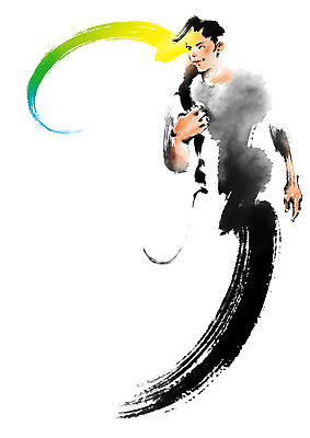 PSD 남자 일러스트 캘리그라피 붓터치 한명 상반신 성인 번짐 국내일러스트 1 사람 파일형식 효과