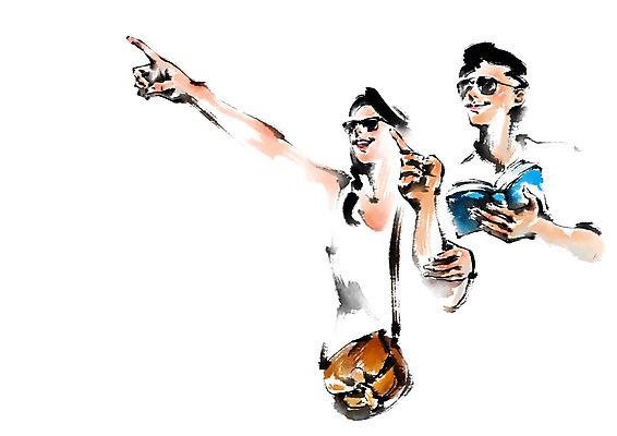 PSD 커플 응시 여자 남자 가방 일러스트 캘리그라피 들기 상반신 성인 두명 책 선글라스 가리킴 국내일러스트 시선 잡화 안경 관계 모션 사람 손짓 파일형식